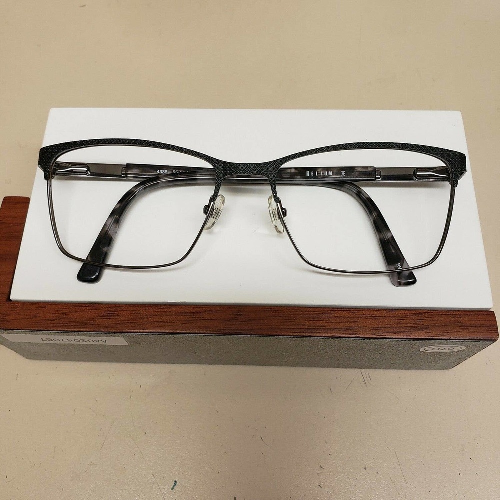 Helium Eyeglasses Frame 4336 55-17-140 MBLK BLACK GRAY FULL RIM RN73